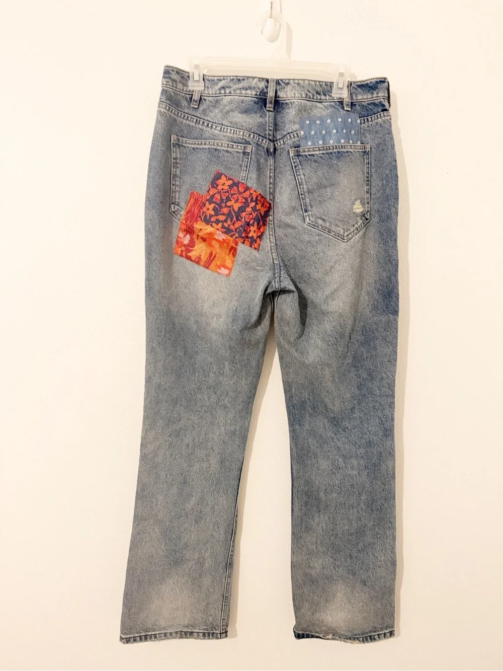 Free People Belladonna Patchwork Bootcut Jeans Size 31